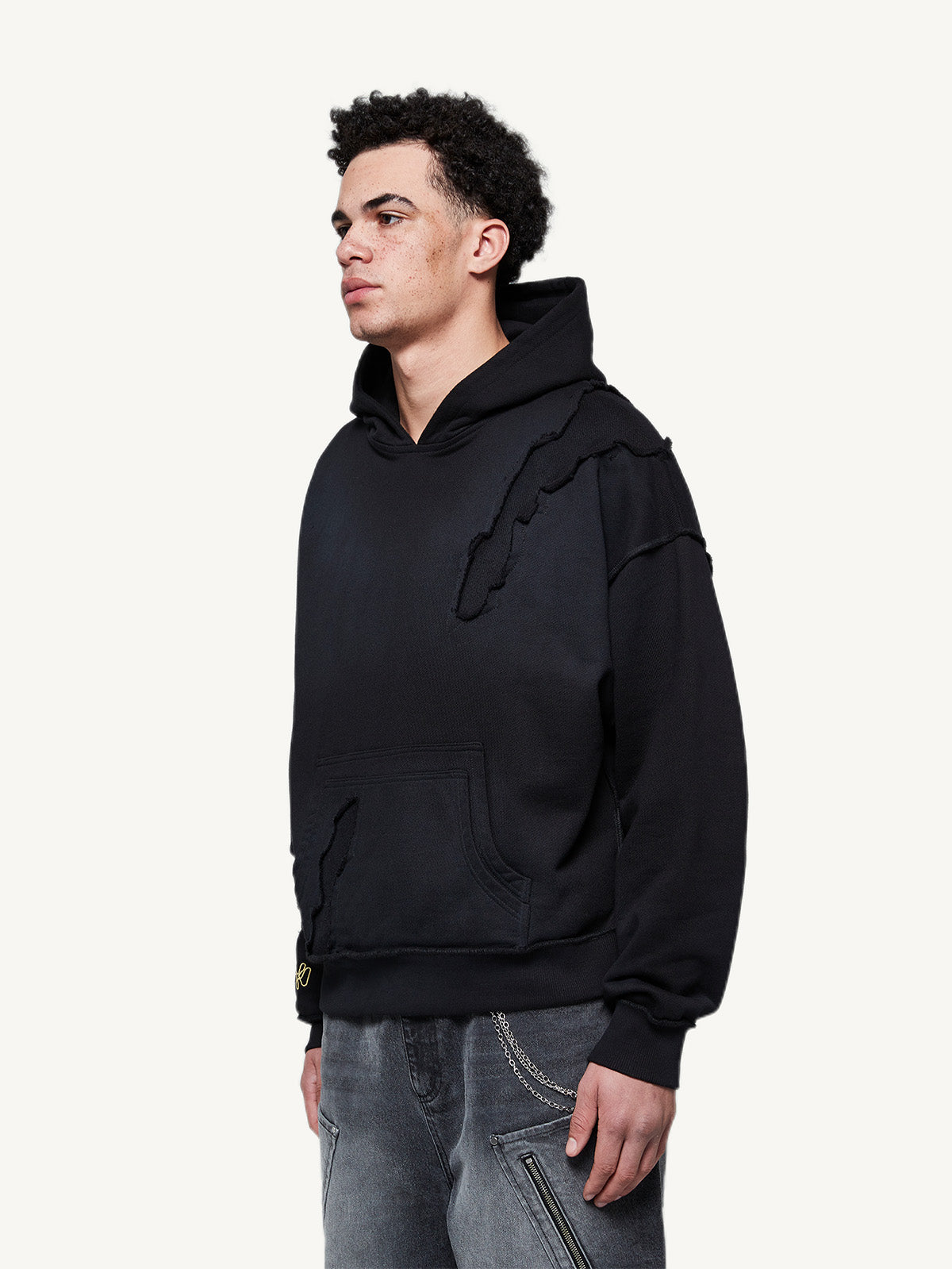 SPLIT HOODIE - BLACK