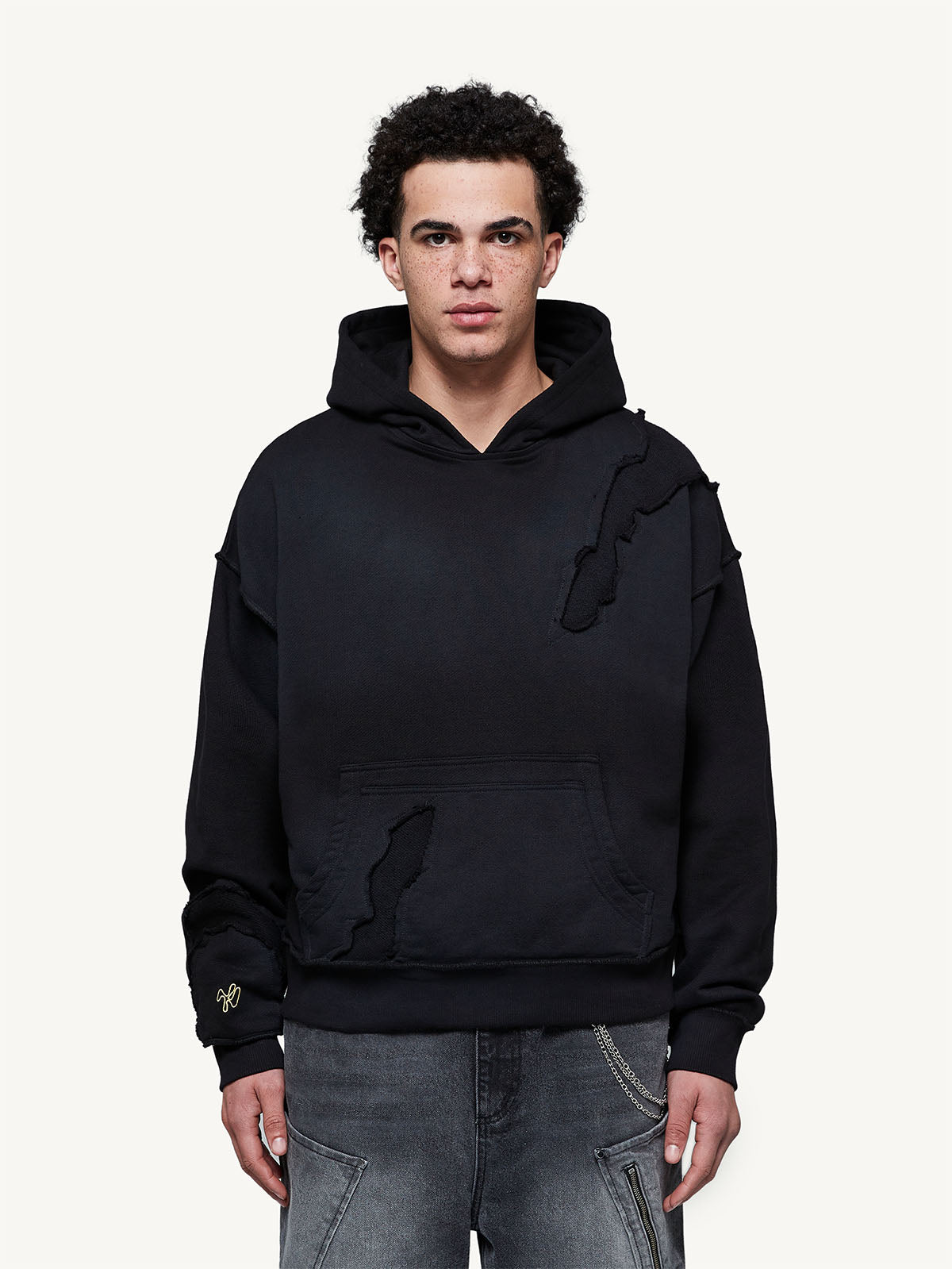 SPLIT HOODIE - BLACK