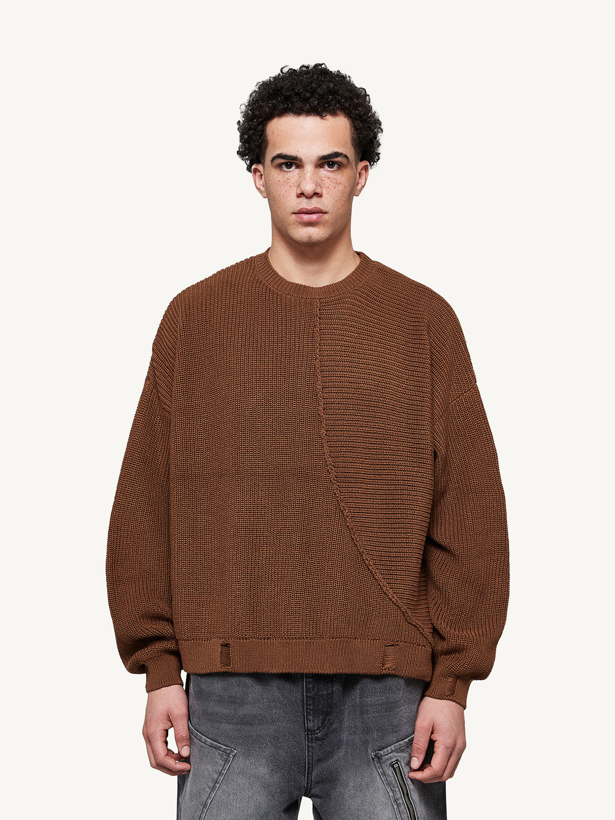 SPLIT KNIT - RUST BROWN