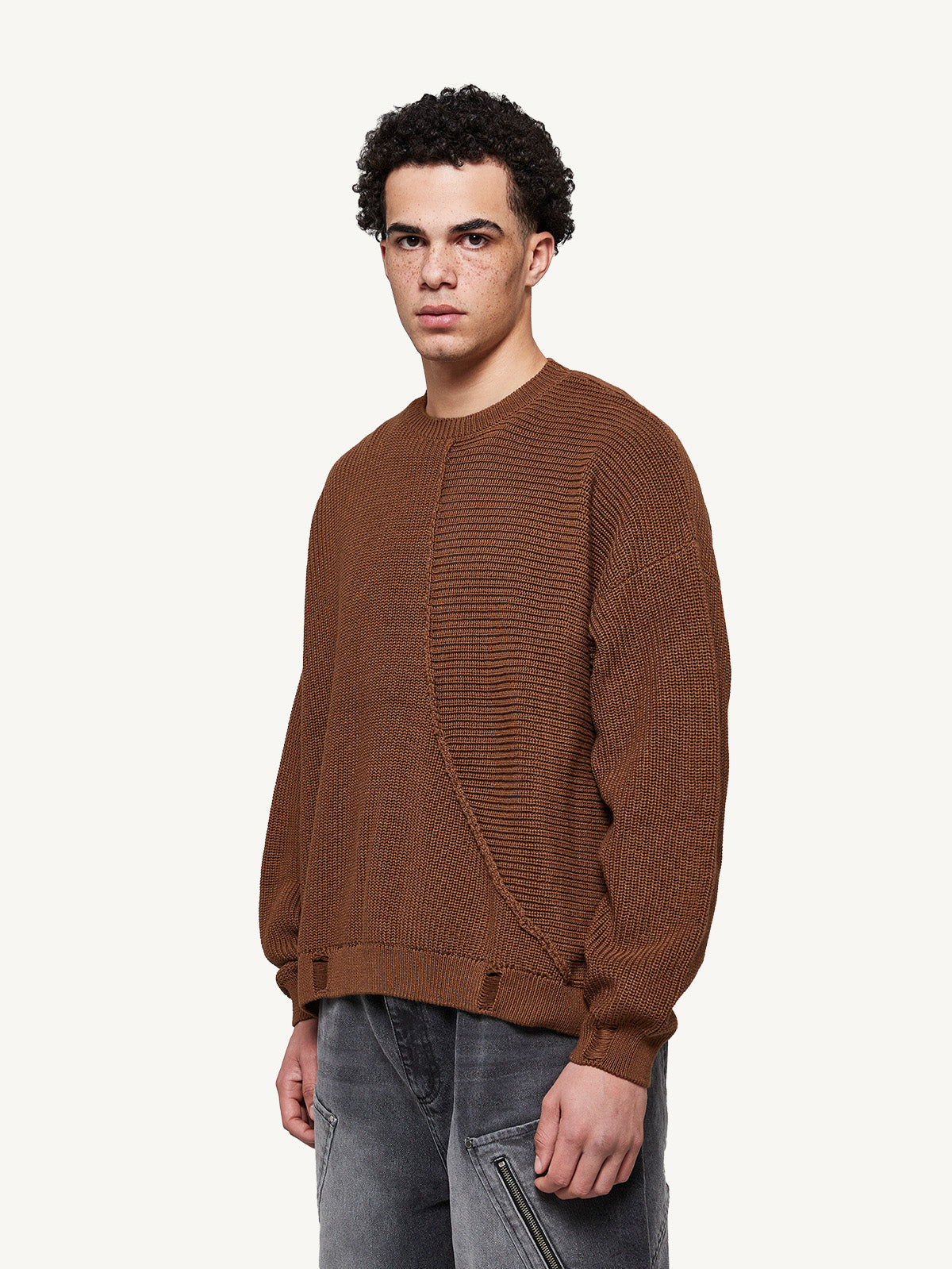 SPLIT KNIT - RUST BROWN