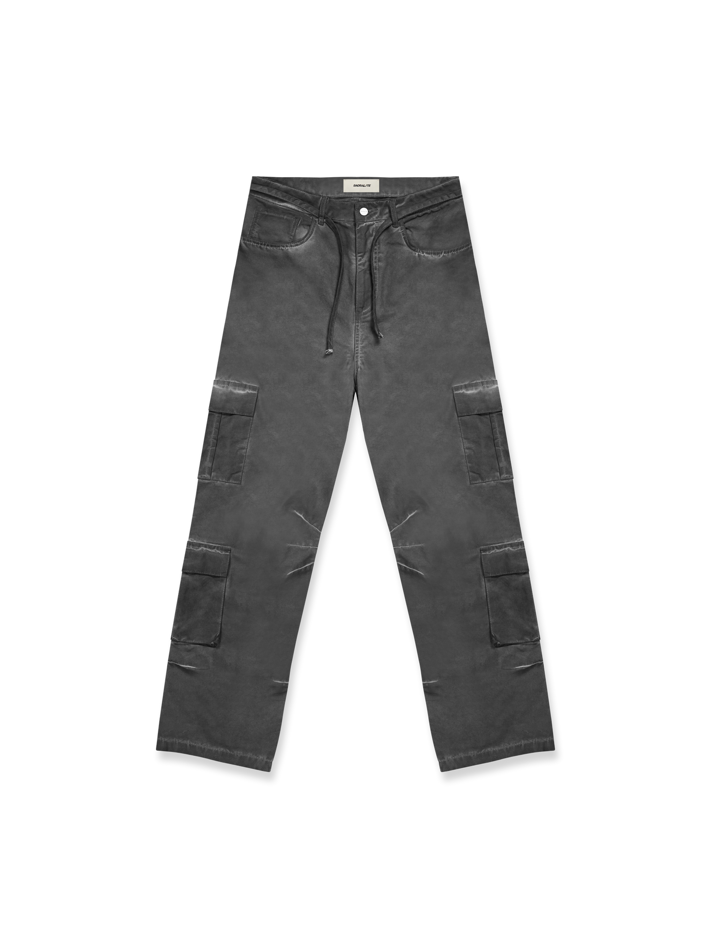 OIL WASHED MULTIPOCKET CARGO - BLACK