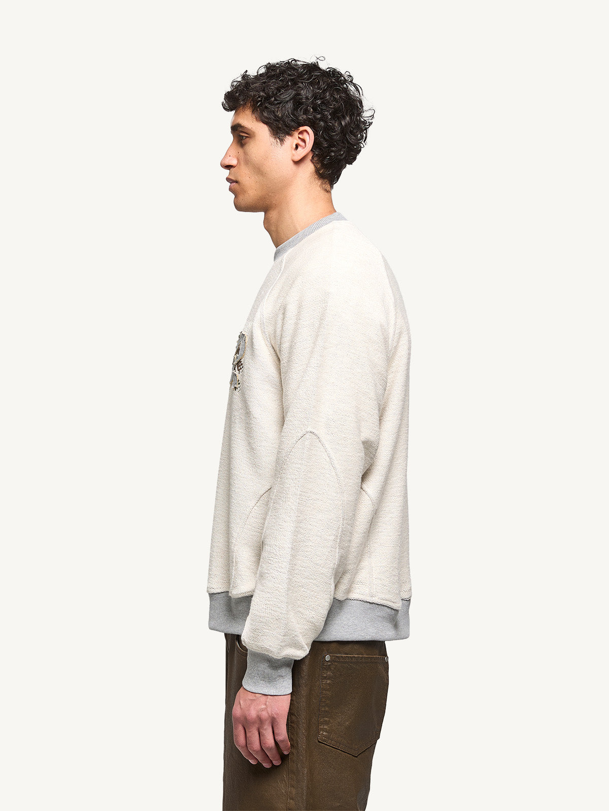 CRACKED SCR SWEATER - GREY MELANGE