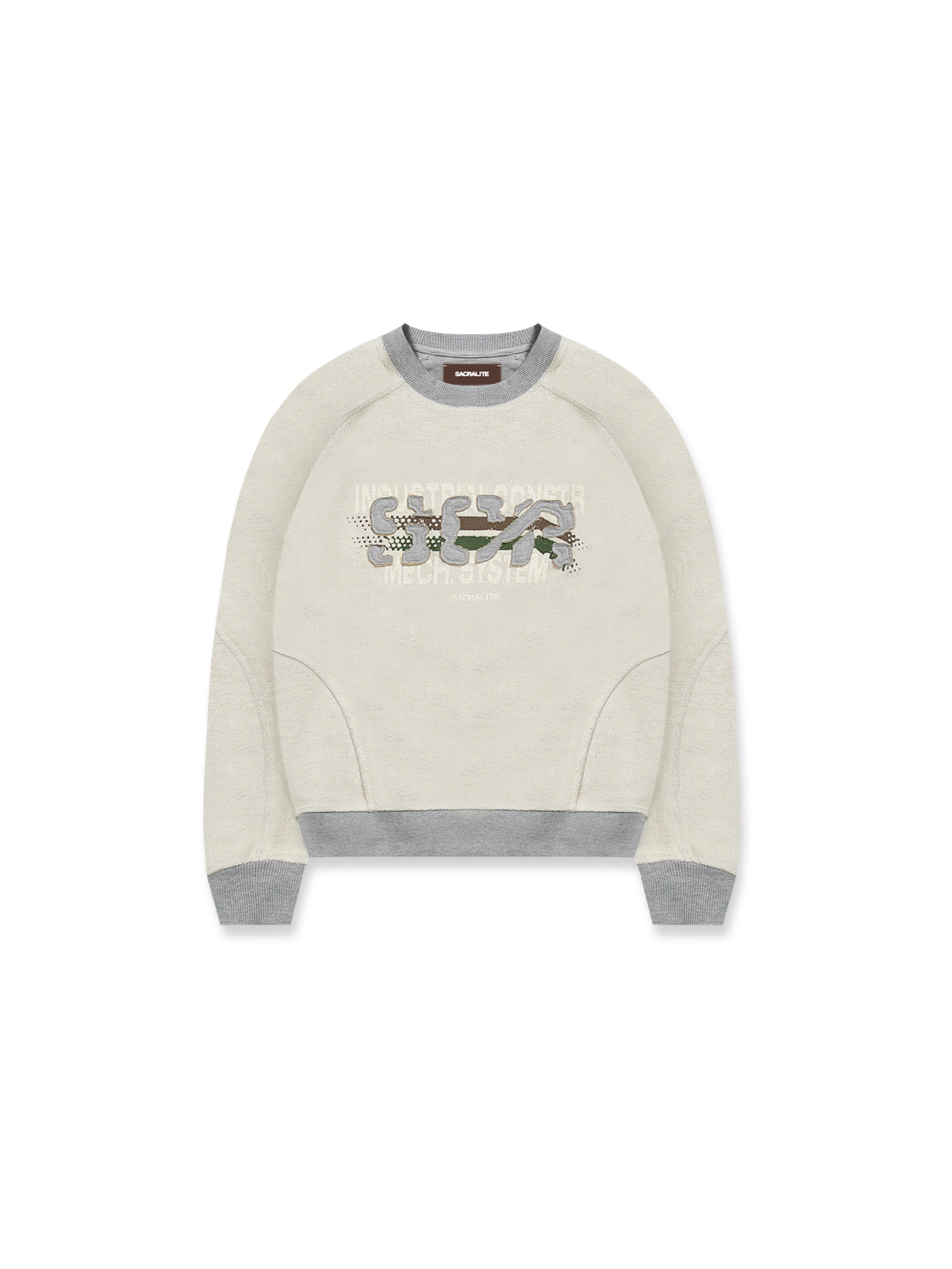 CRACKED SCR SWEATER - GREY MELANGE