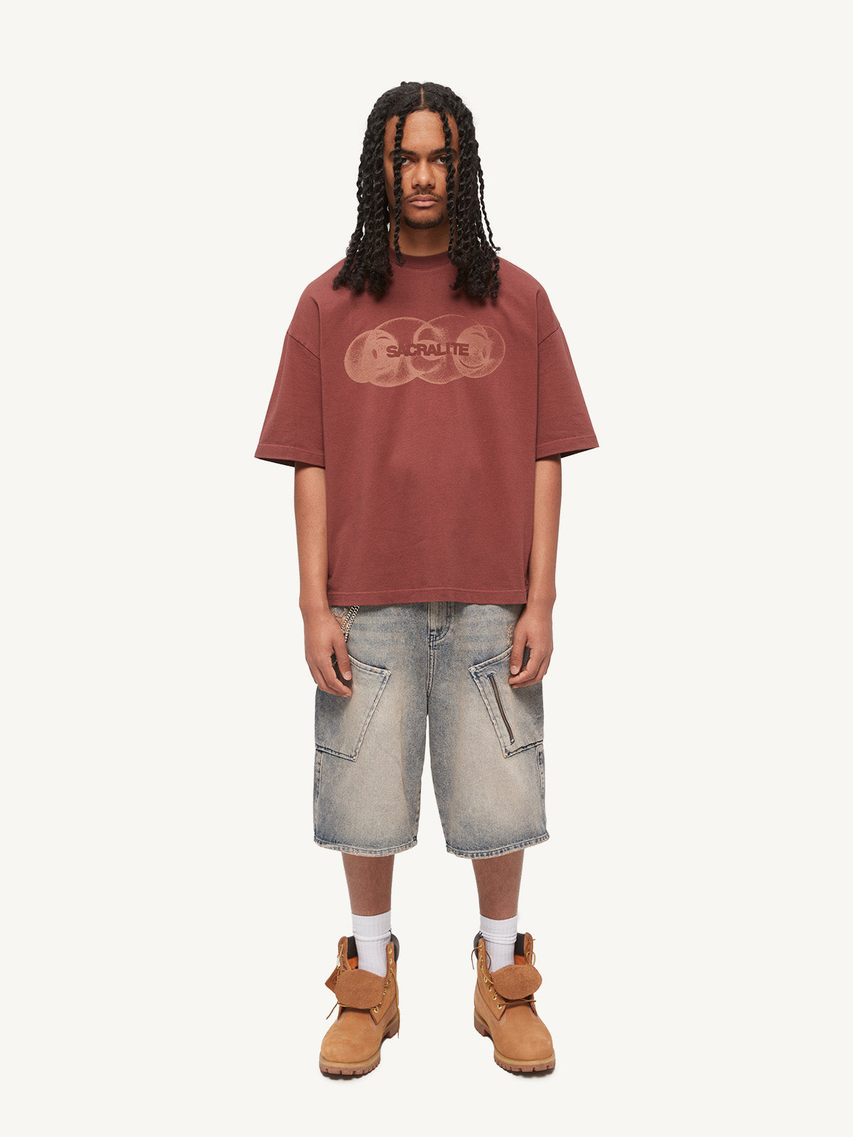 ECHOES TSHIRT - RED ACID WASH