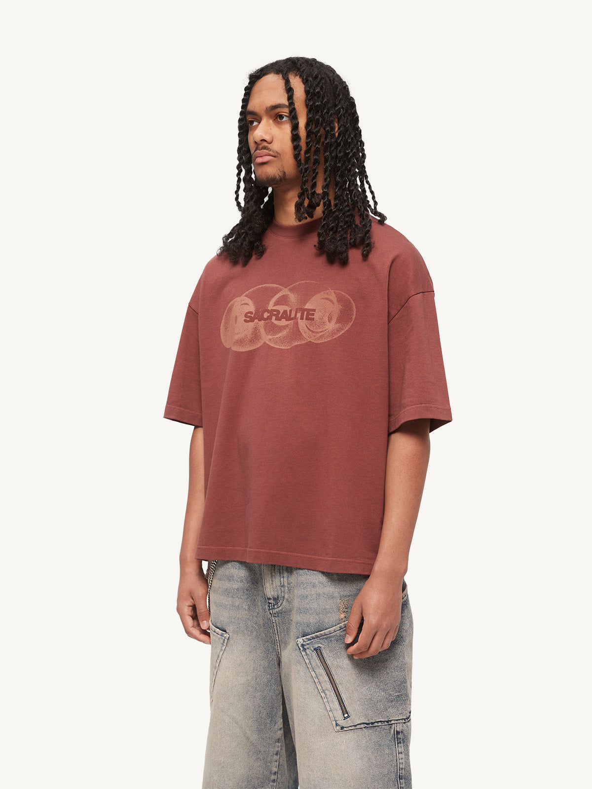 ECHOES TSHIRT - RED ACID WASH