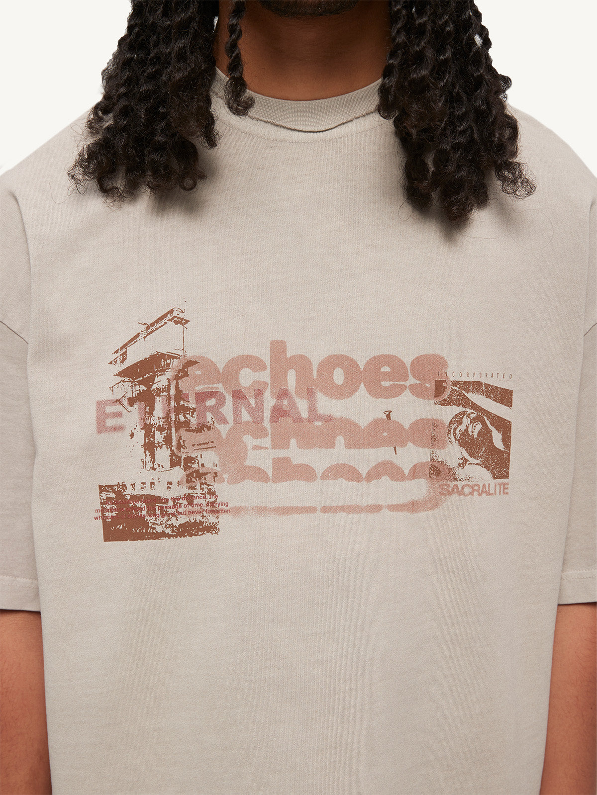 ECHOES TSHIRT - GREY ACID WASH