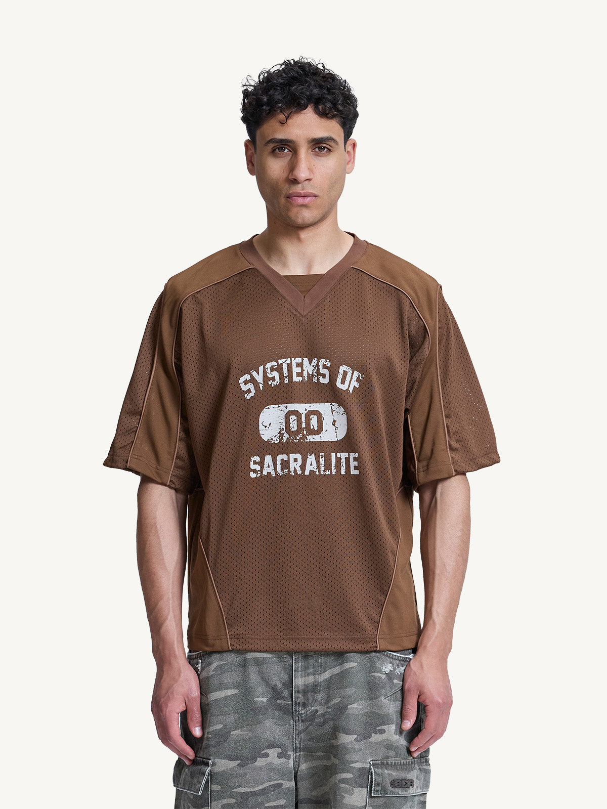 MESH TSHIRT - BROWN
