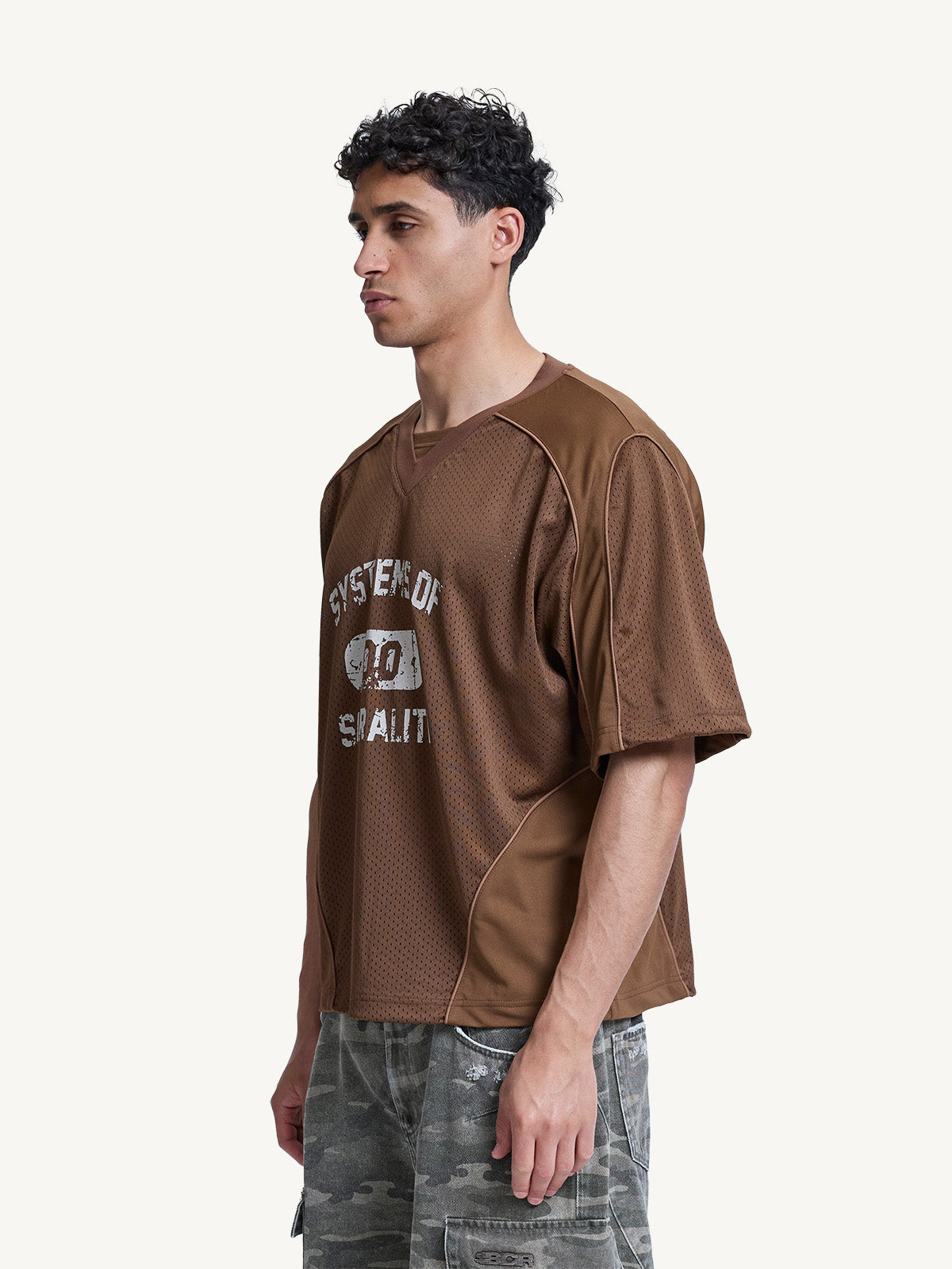 MESH TSHIRT - BROWN