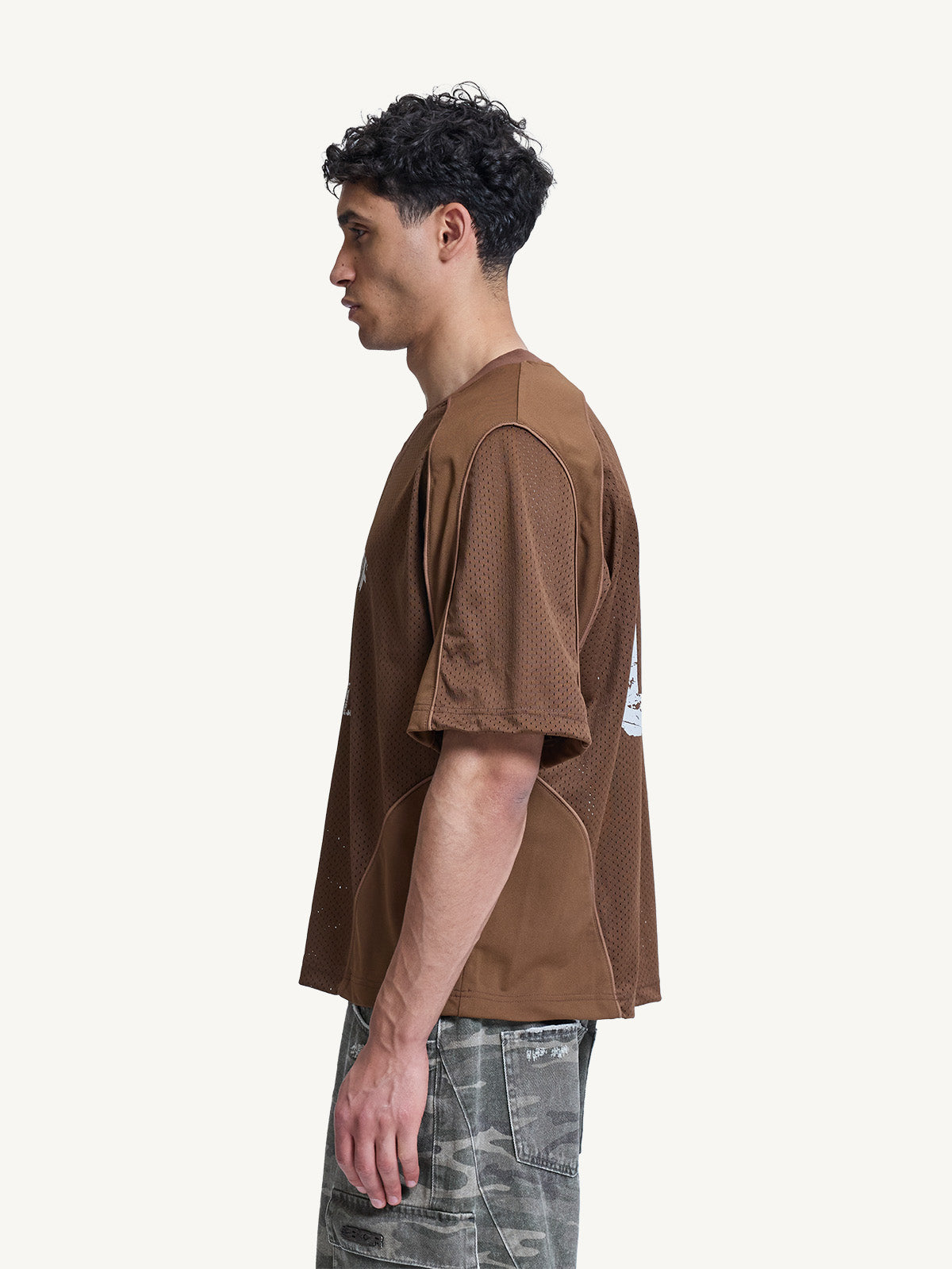MESH TSHIRT - BROWN