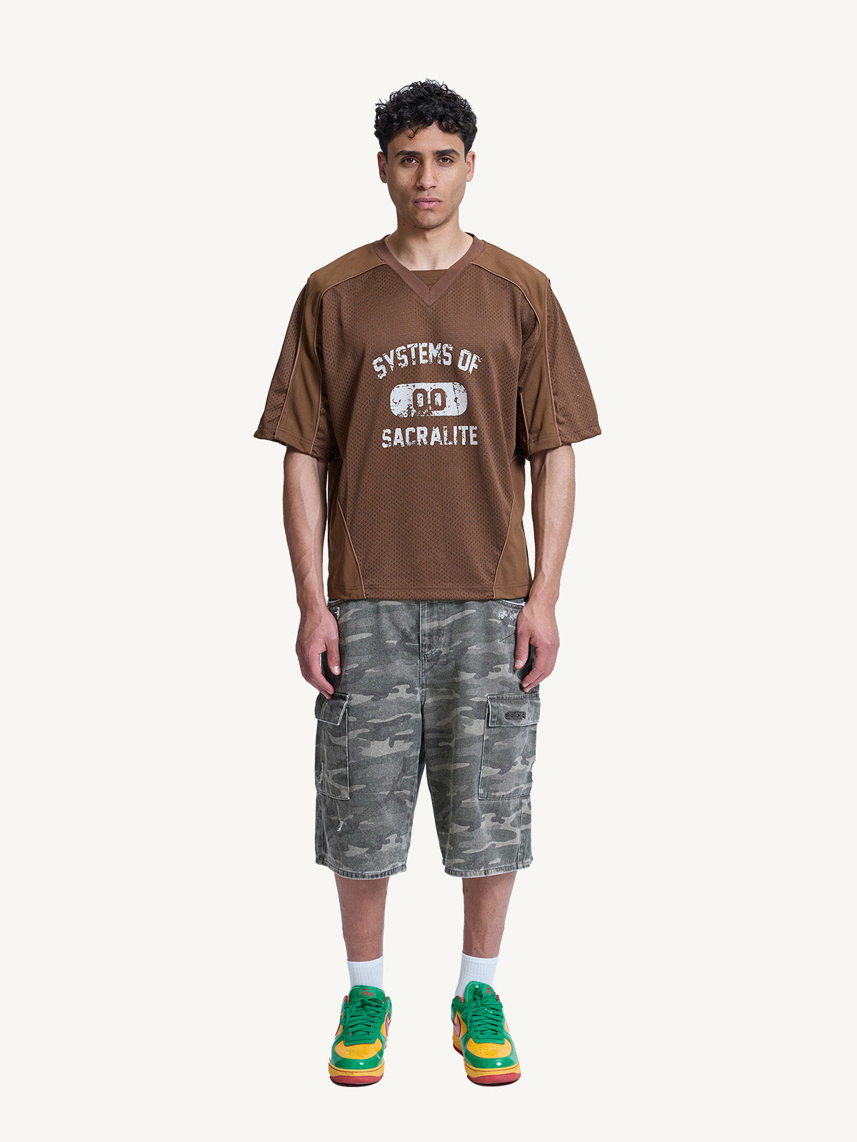MESH TSHIRT - BROWN