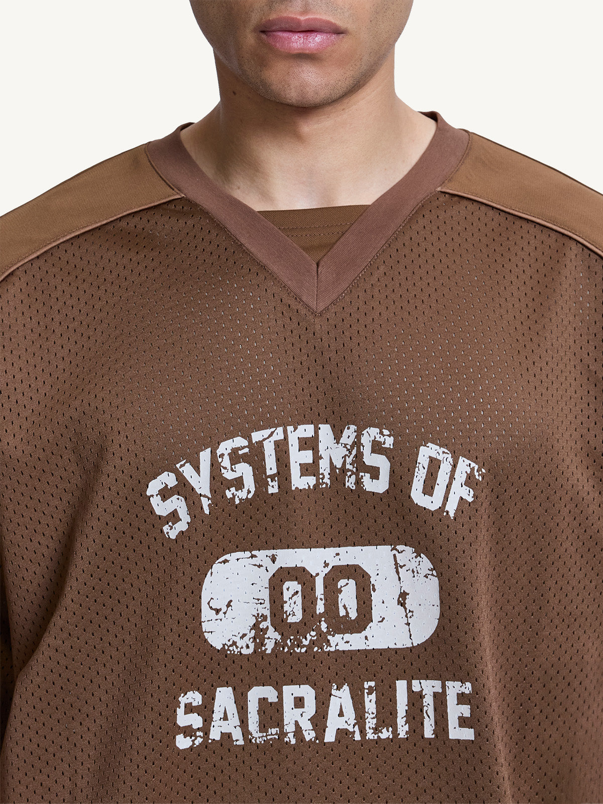 MESH TSHIRT - BROWN