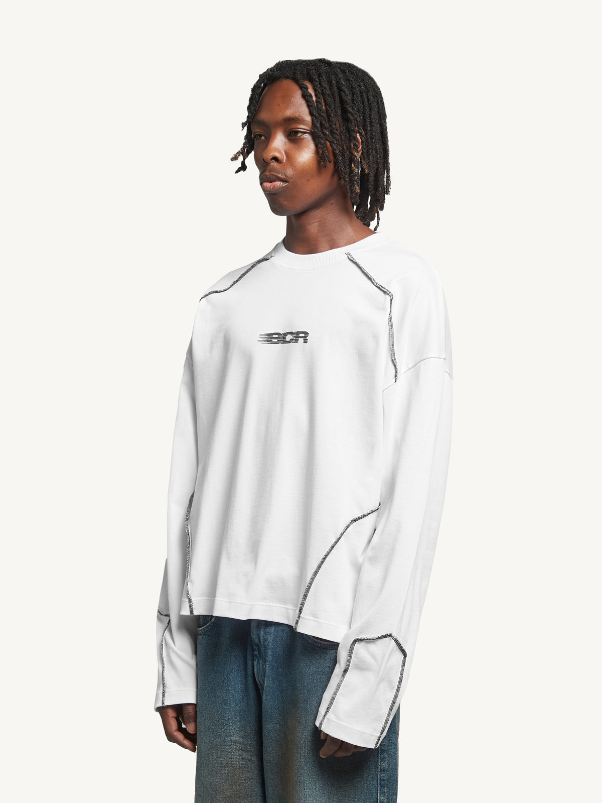 RUSTIC STITCH LONGSLEEVE - WHITE