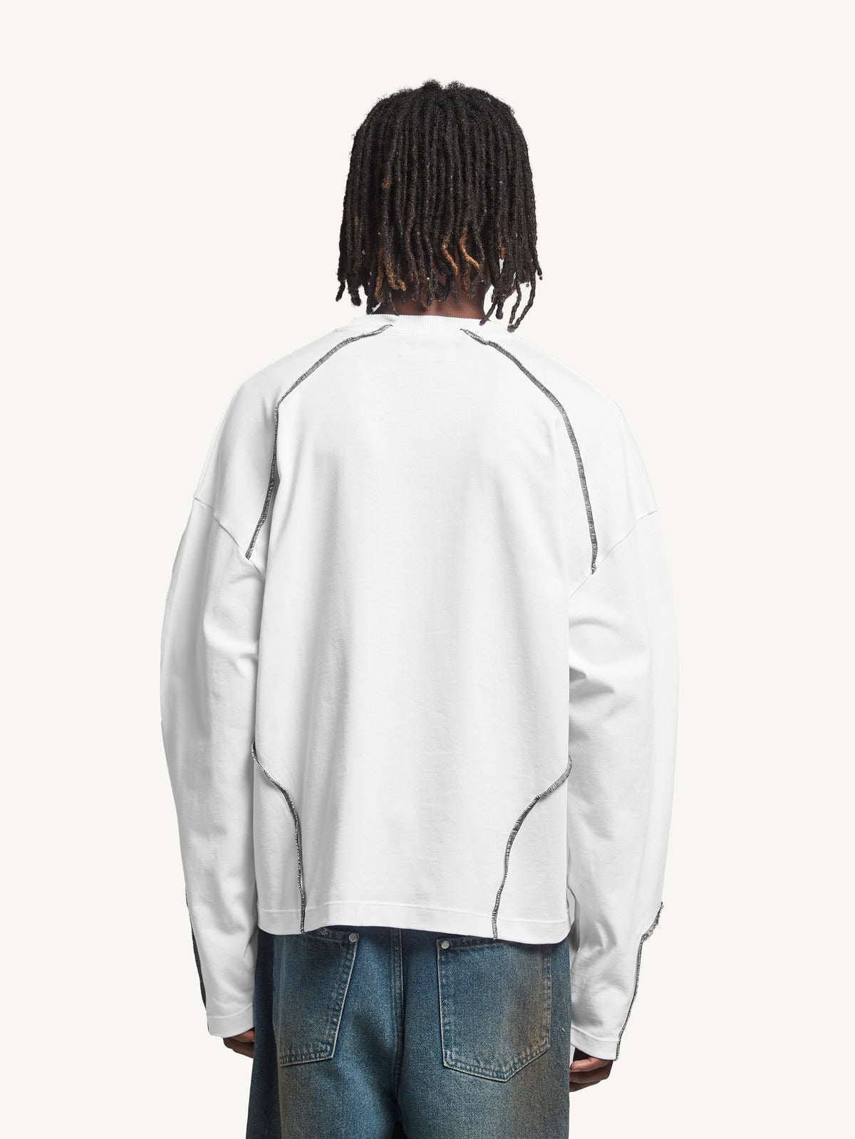 RUSTIC STITCH LONGSLEEVE - WHITE