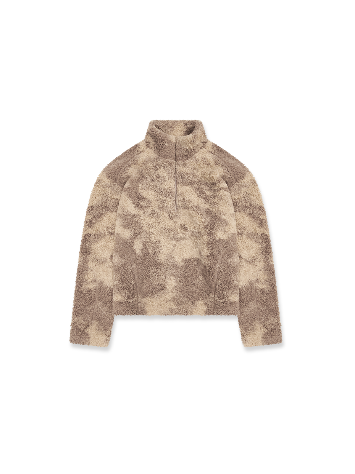 FLEECE HALF ZIP - BROWN