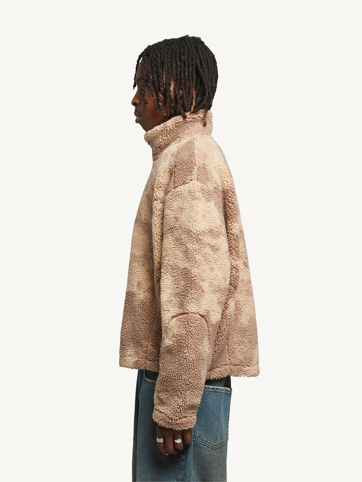 FLEECE HALF ZIP - BROWN
