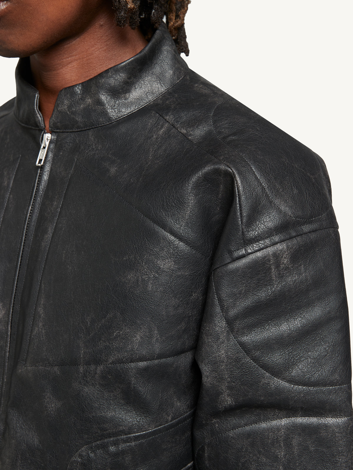 FUME LEATHER JACKET - BLACK