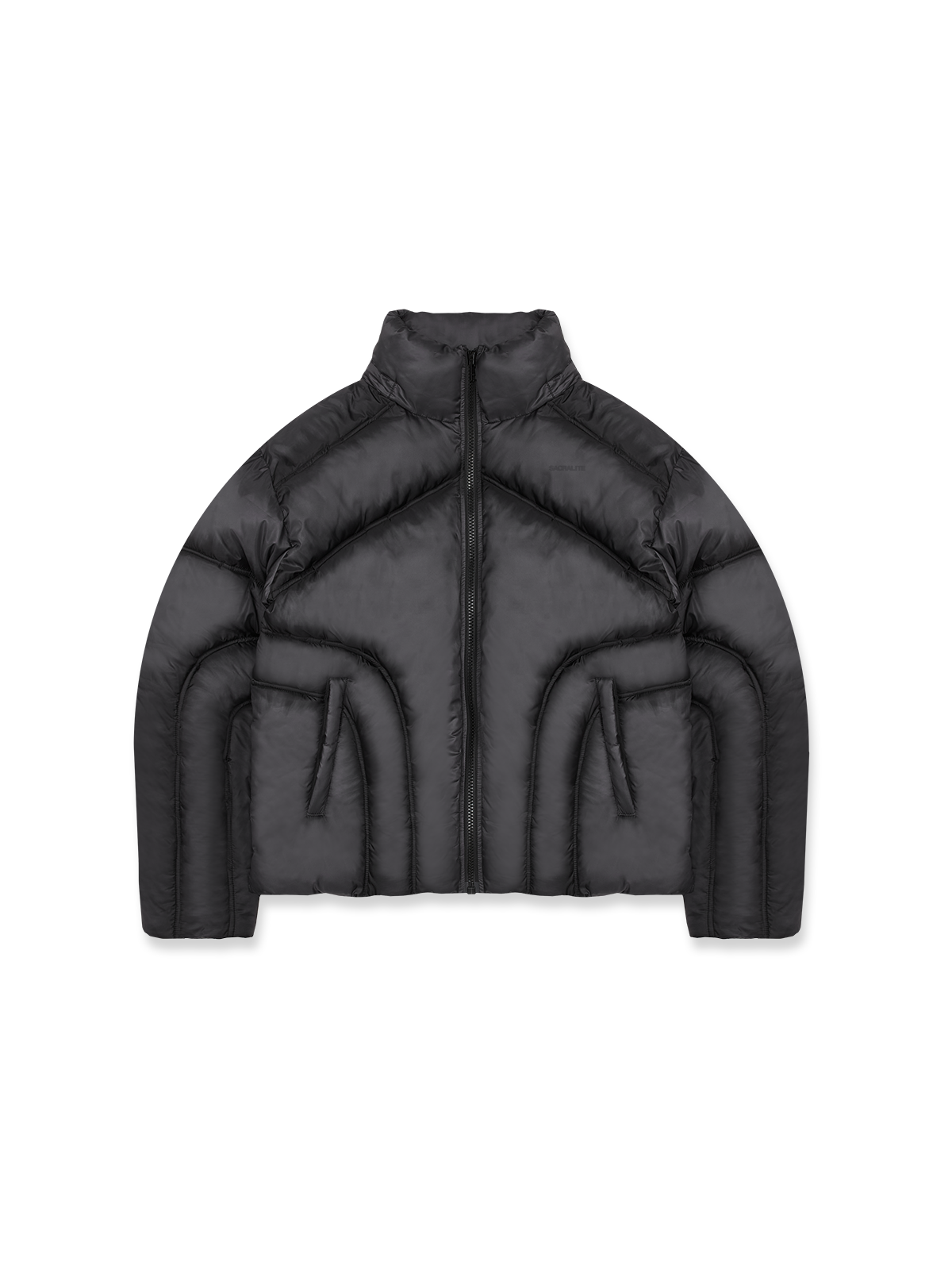 PUFFER JACKET HOODLESS - BLACK