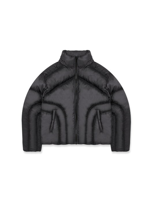 PUFFER JACKET HOODLESS - BLACK