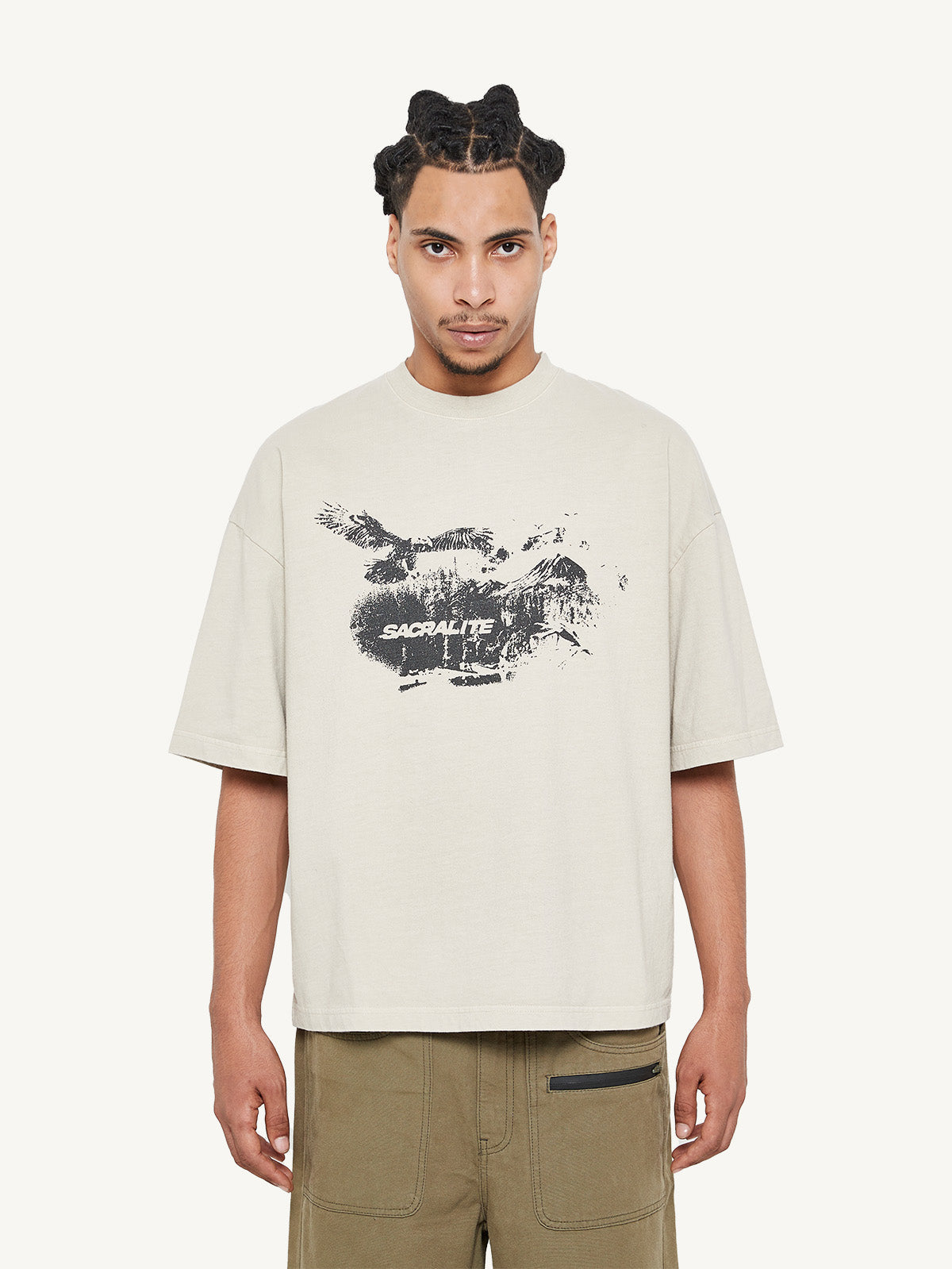 FORREST TSHIRT - BEIGE ACID WASH
