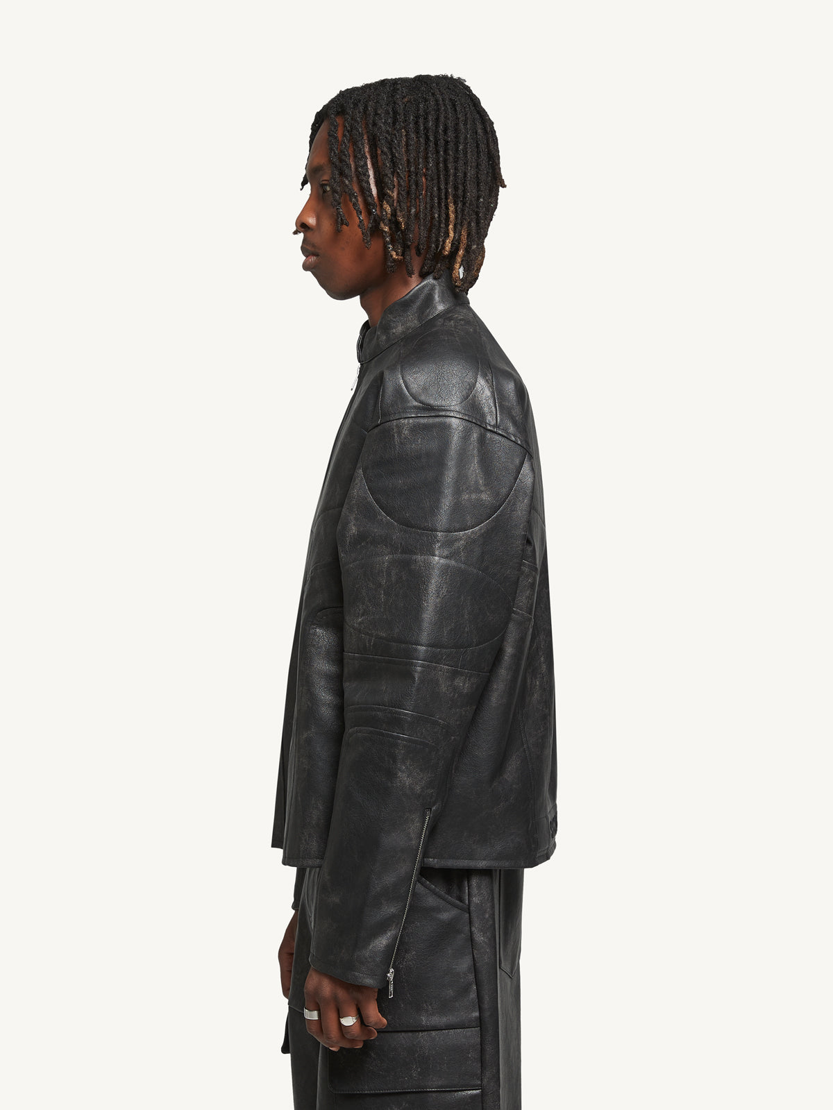 FUME LEATHER JACKET - BLACK