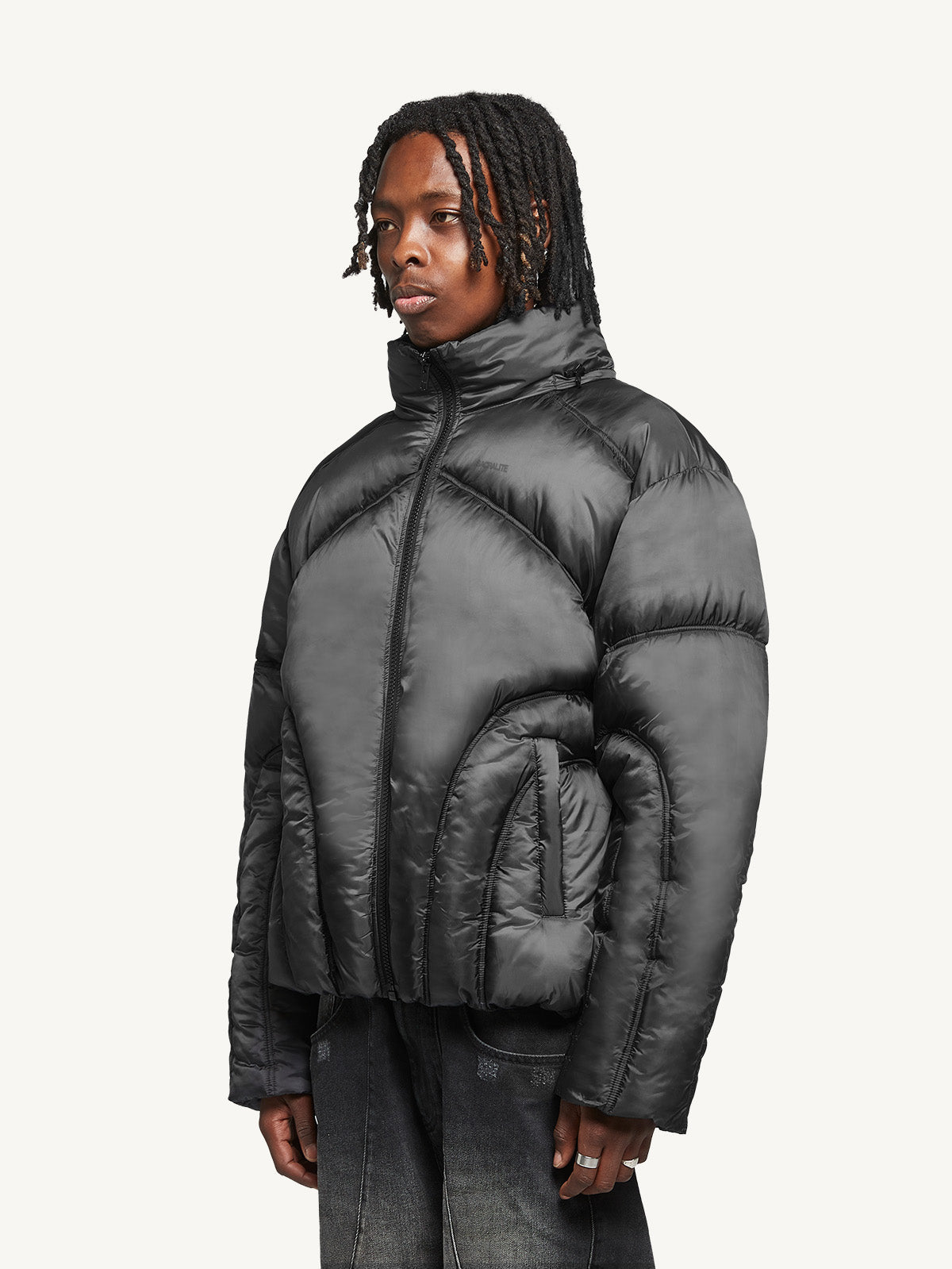 PUFFER JACKET HOODLESS - BLACK