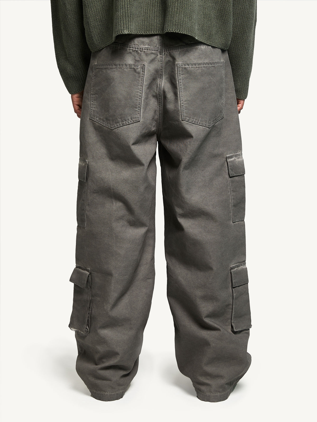 OIL WASHED MULTIPOCKET CARGO - BLACK