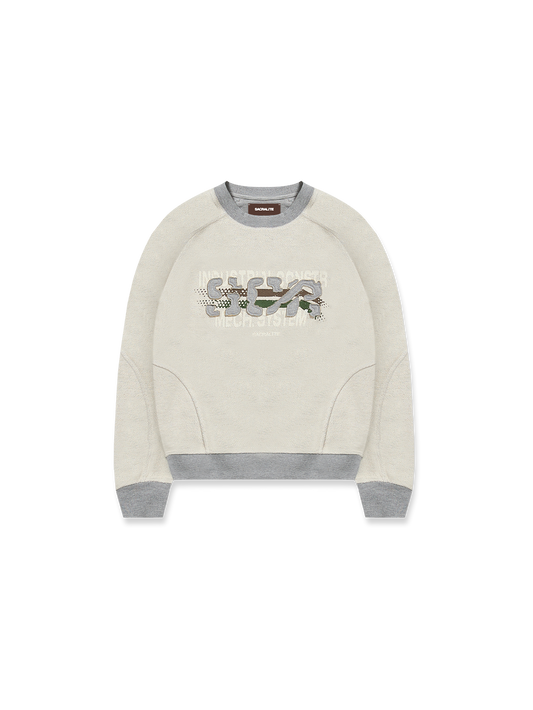 CRACKED SCR SWEATER - GREY MELANGE