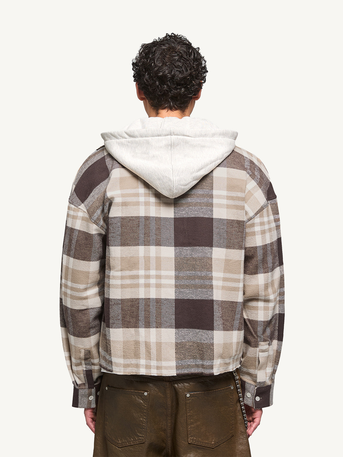 HOODED FLANNEL - WASHED BROWN