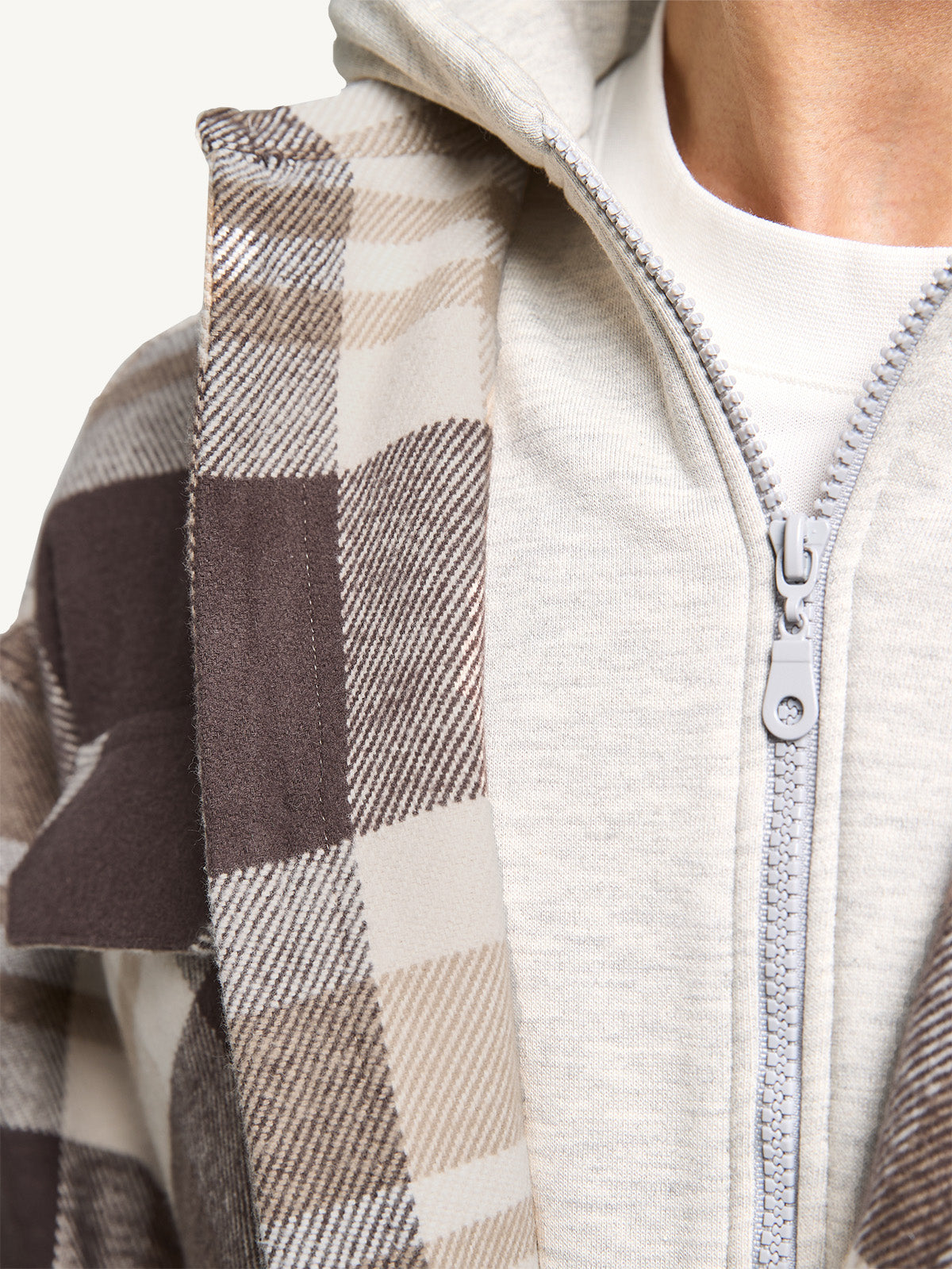 HOODED FLANNEL - WASHED BROWN