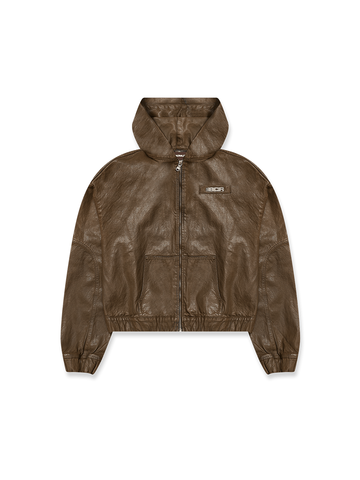 WAXED DENIM JACKET - BROWN