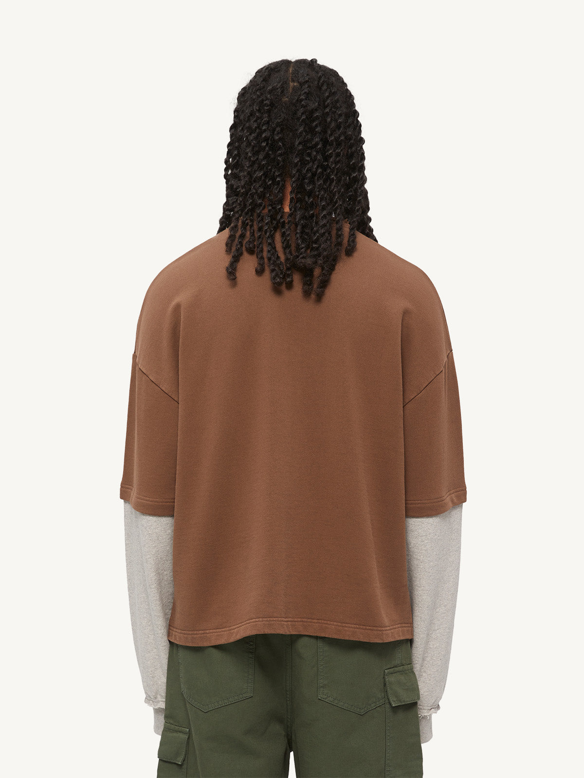 ECHOES SPLIT SWEATER - BROWN