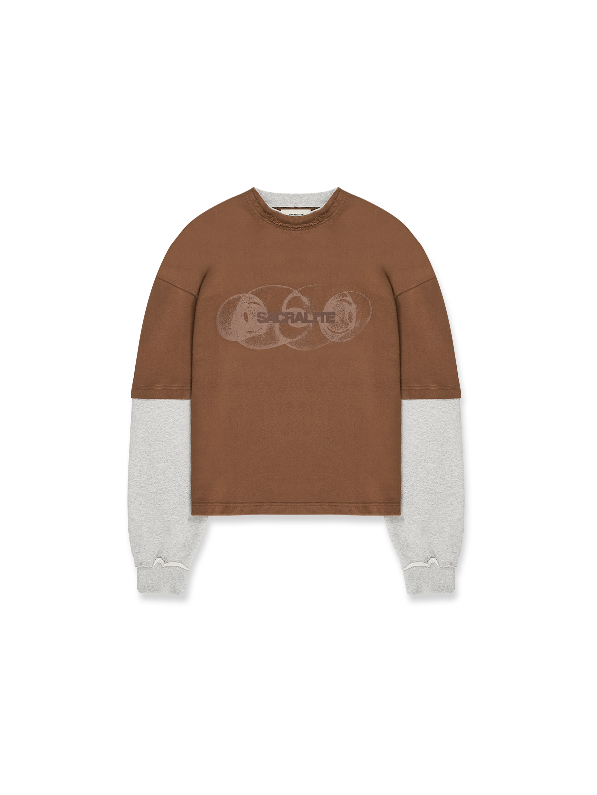 ECHOES SPLIT SWEATER - BROWN