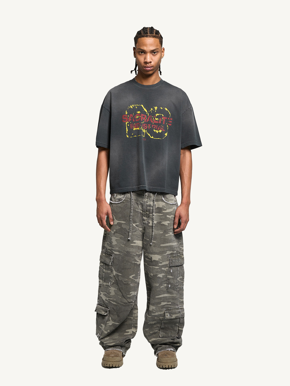 WASHED MULTIPOCKET CARGO - CAMO