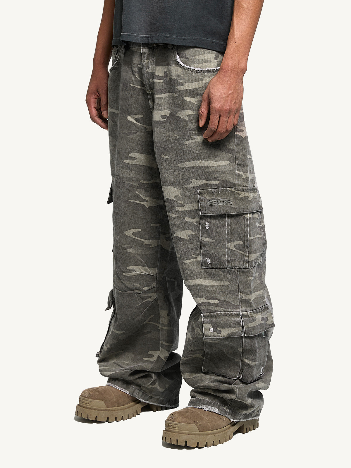 WASHED MULTIPOCKET CARGO - CAMO
