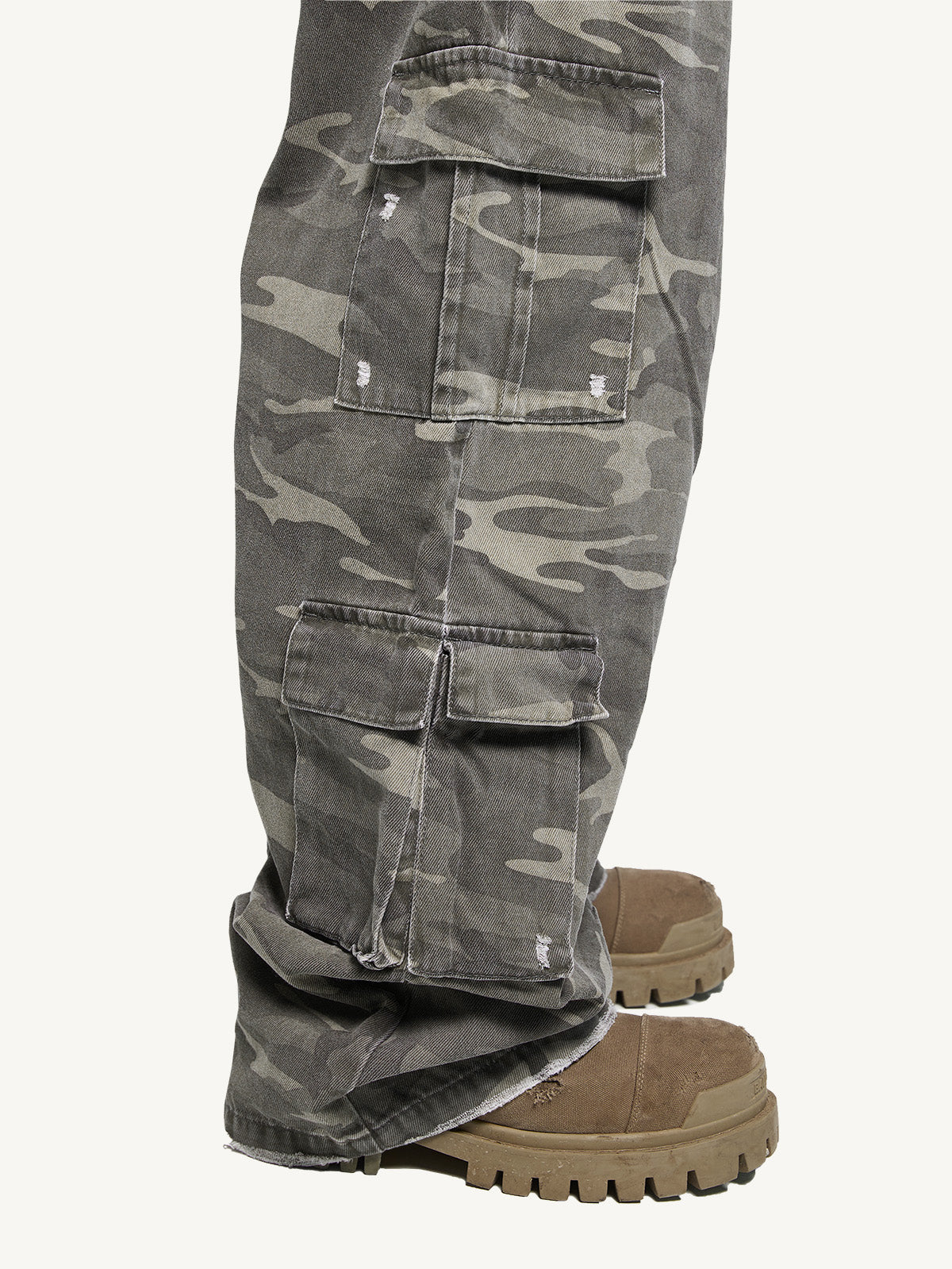 WASHED MULTIPOCKET CARGO - CAMO