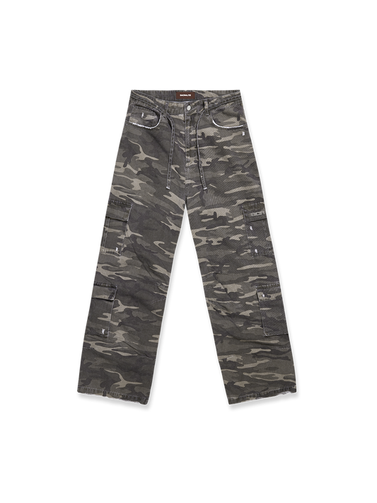 WASHED MULTIPOCKET CARGO - CAMO