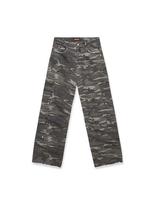 WASHED MULTIPOCKET CARGO - CAMO