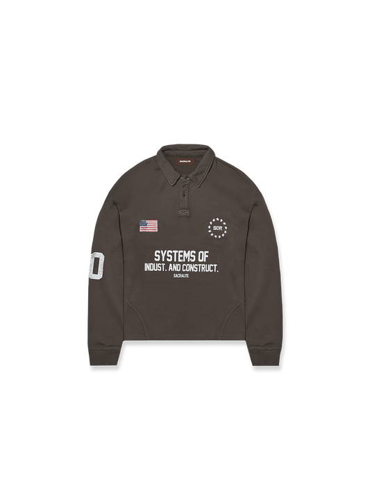 SCR POLO SWEATER - BROWN