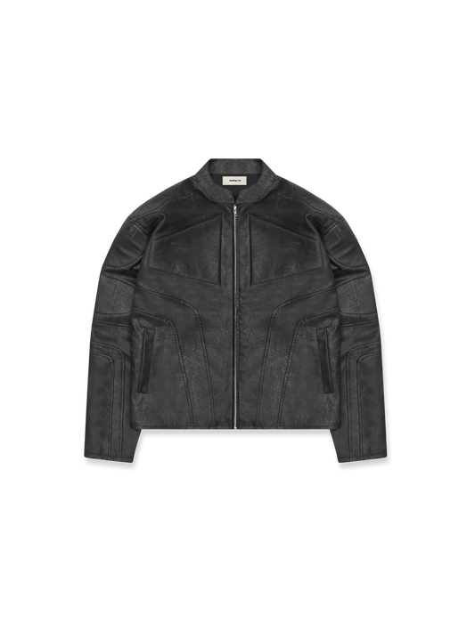 FUME LEATHER JACKET - BLACK