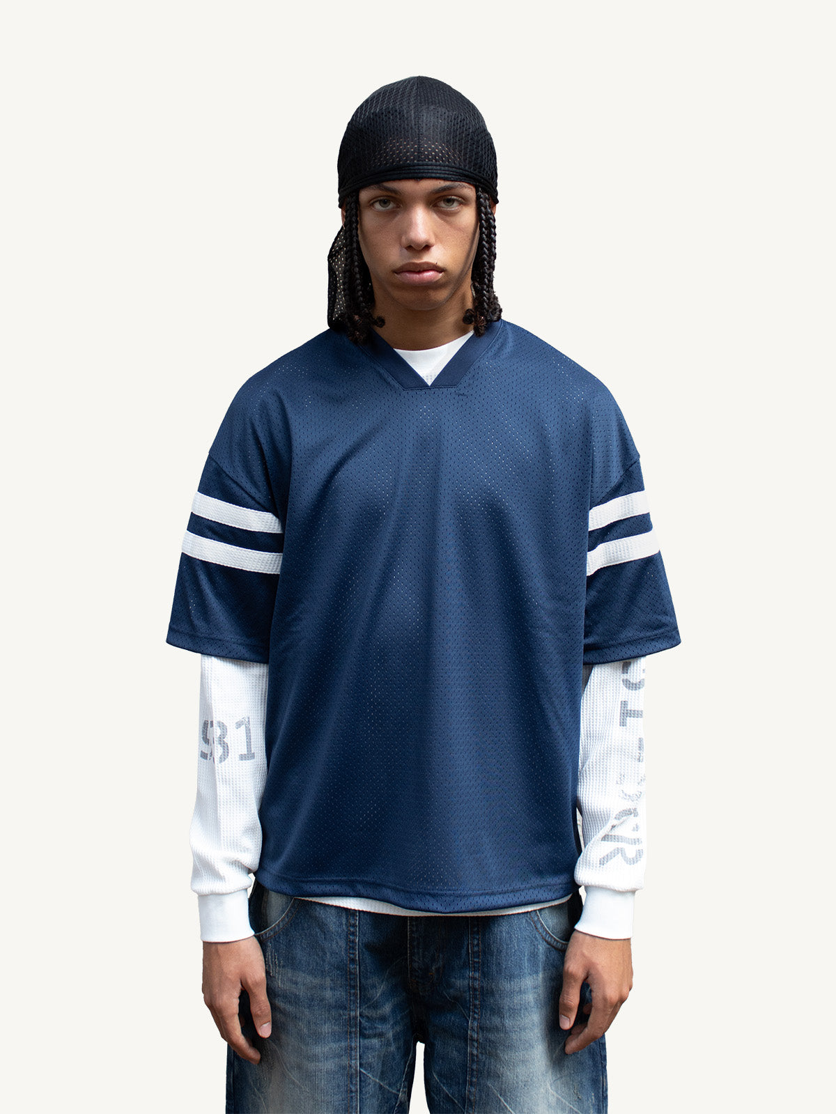MESH WAFFLE L/S - BLUE
