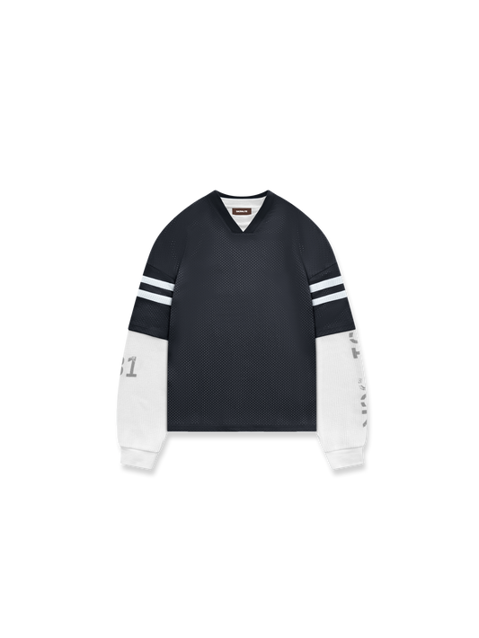 MESH WAFFLE L/S - BLACK