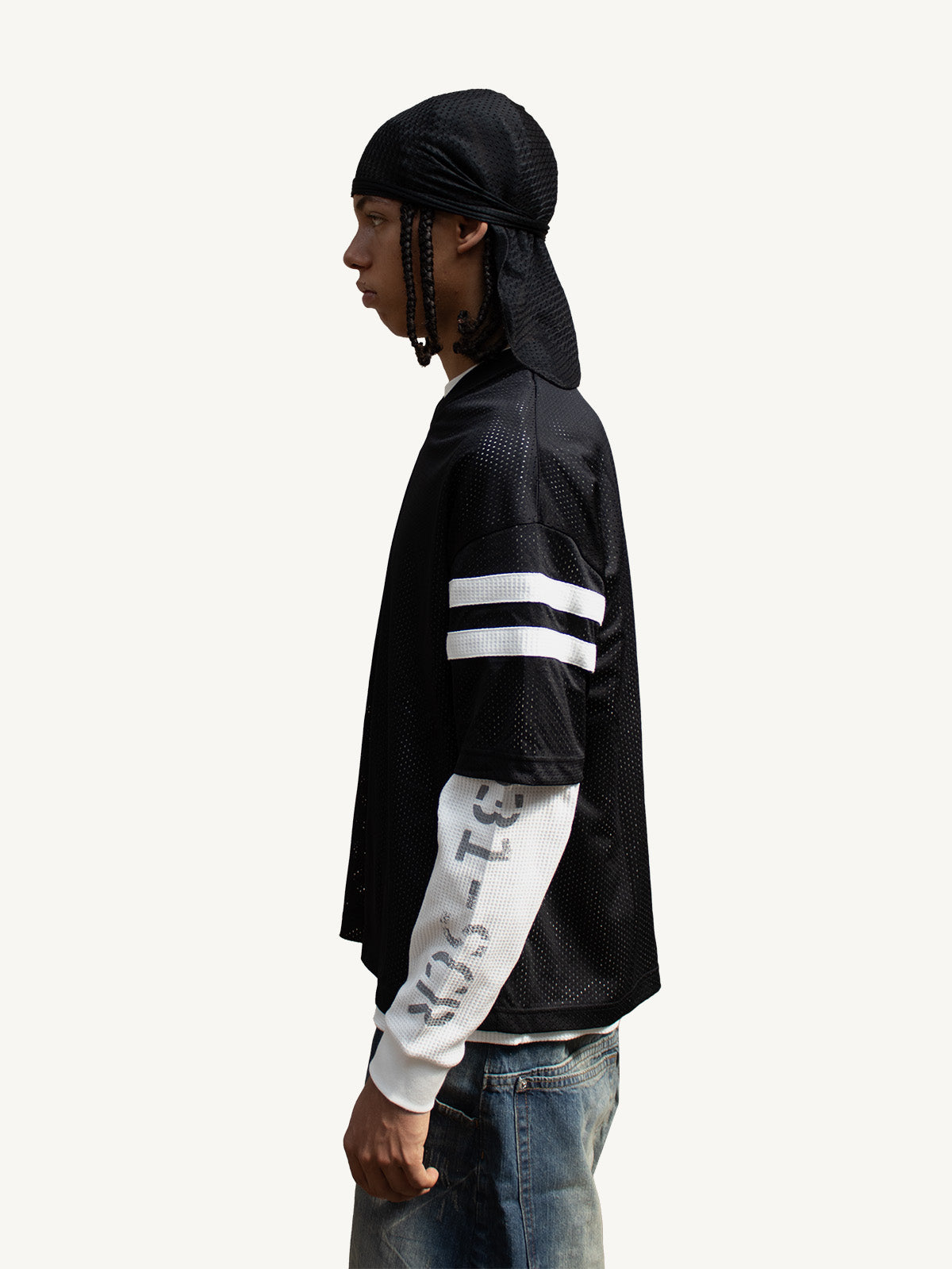 MESH WAFFLE L/S - BLACK