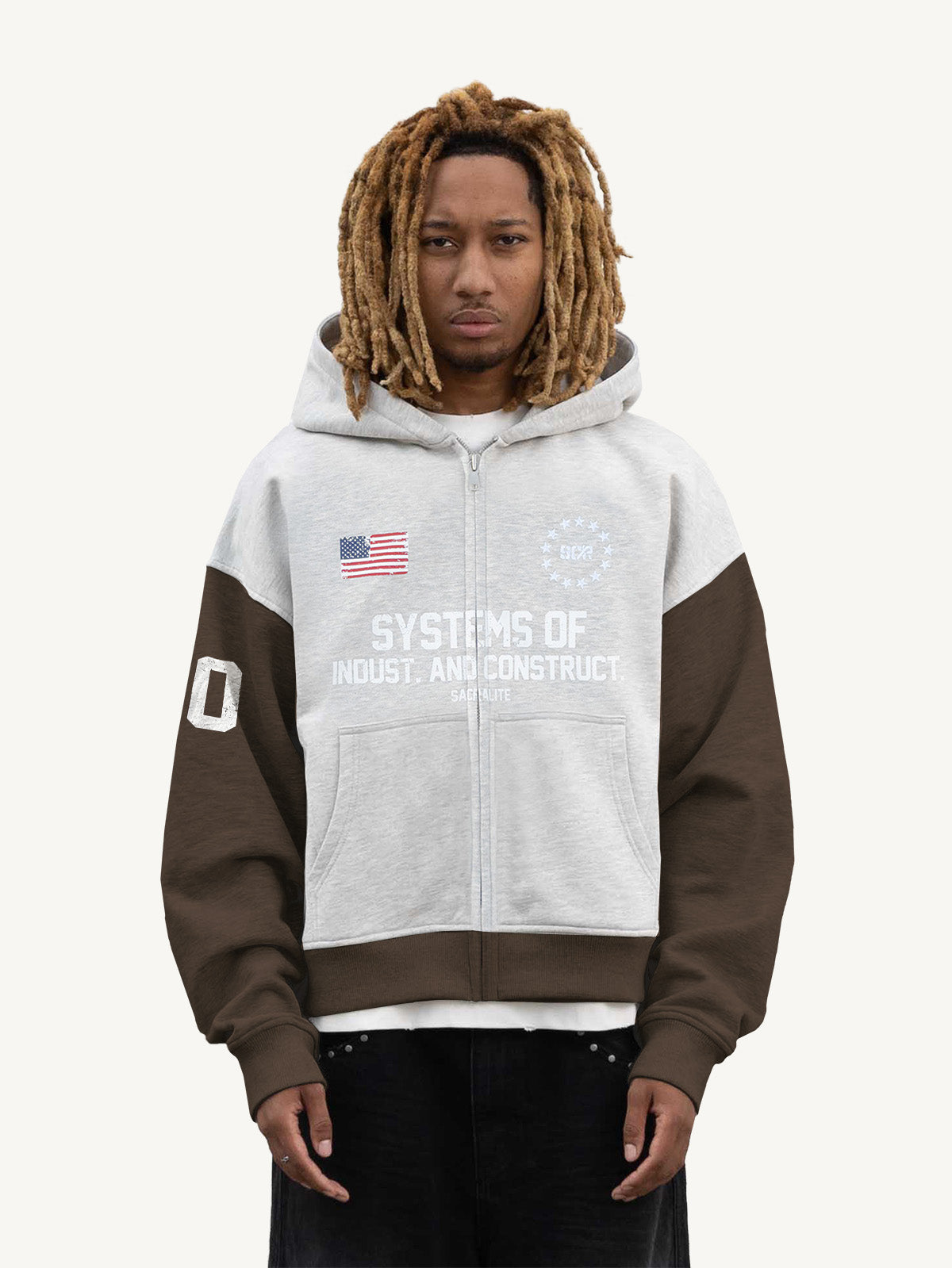 SPLIT ZIP HOODIE - MELANGE