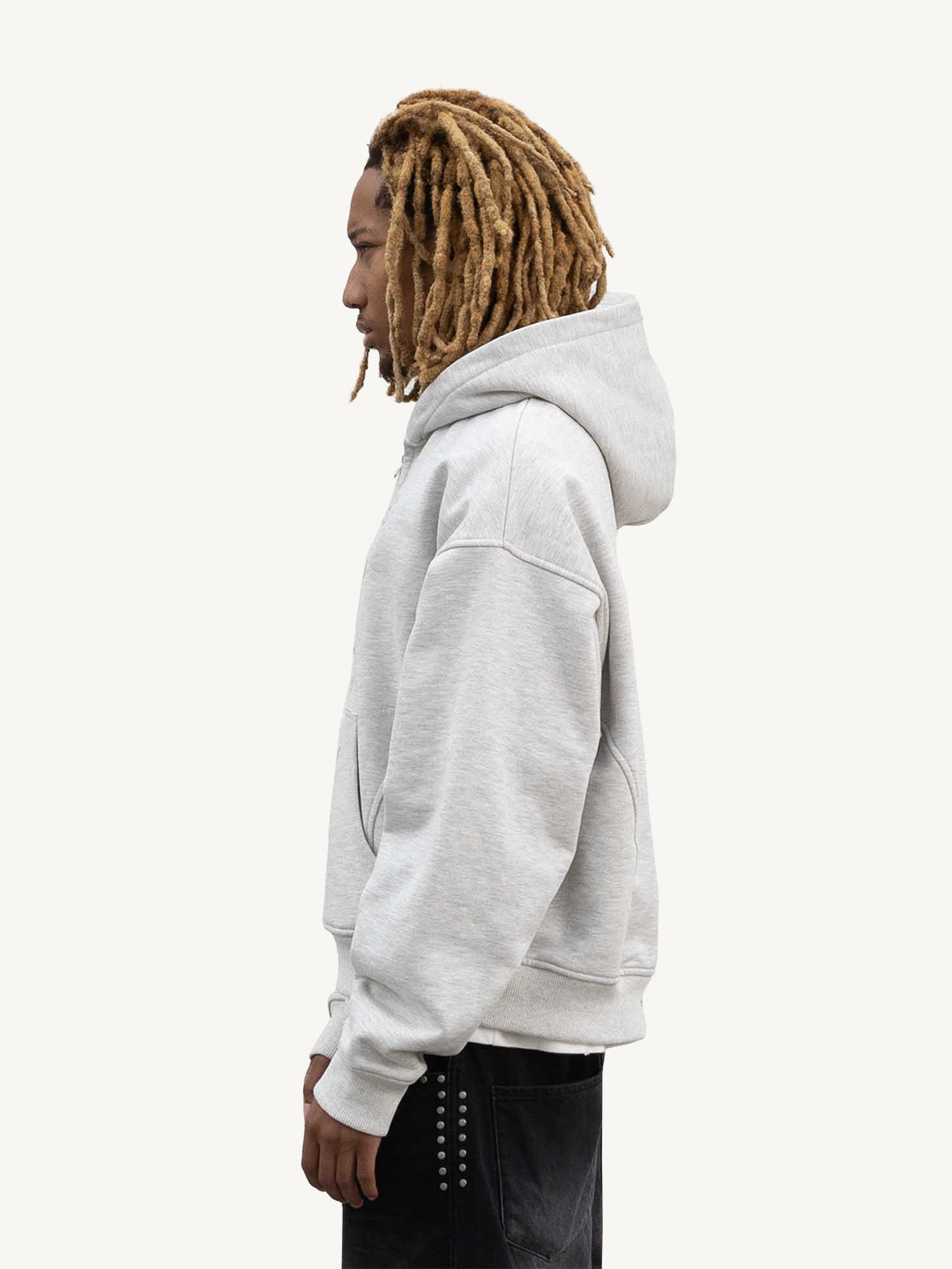 PASSPORT ZIP HOODIE - MELANGE GREY
