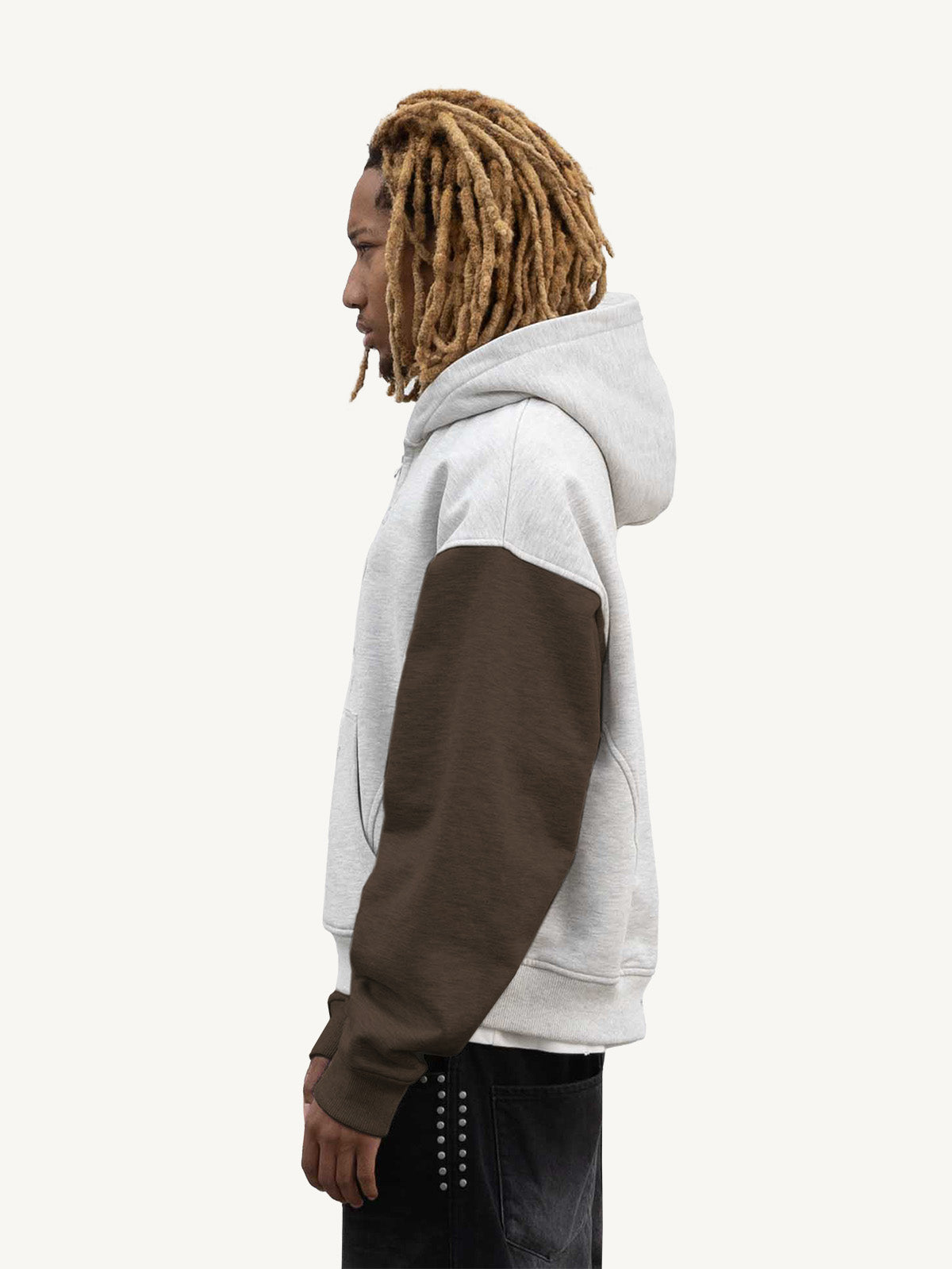 SPLIT ZIP HOODIE - MELANGE