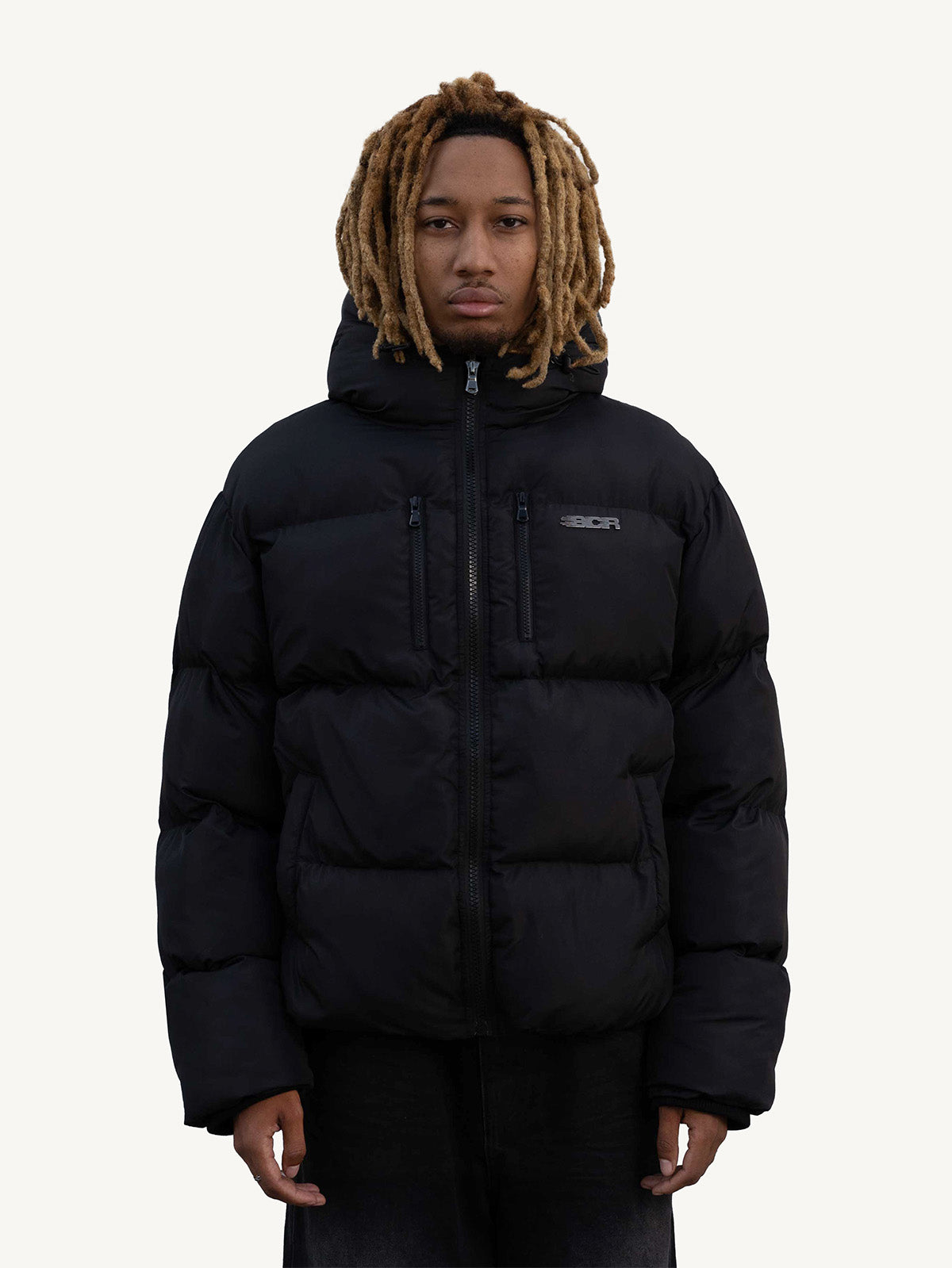 SCR PUFFER JACKET - BLACK