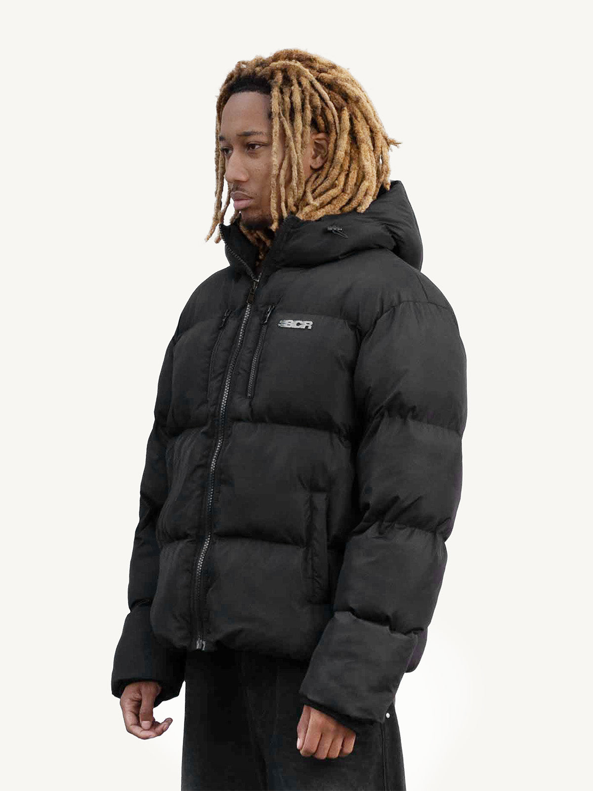 SCR PUFFER JACKET - BLACK