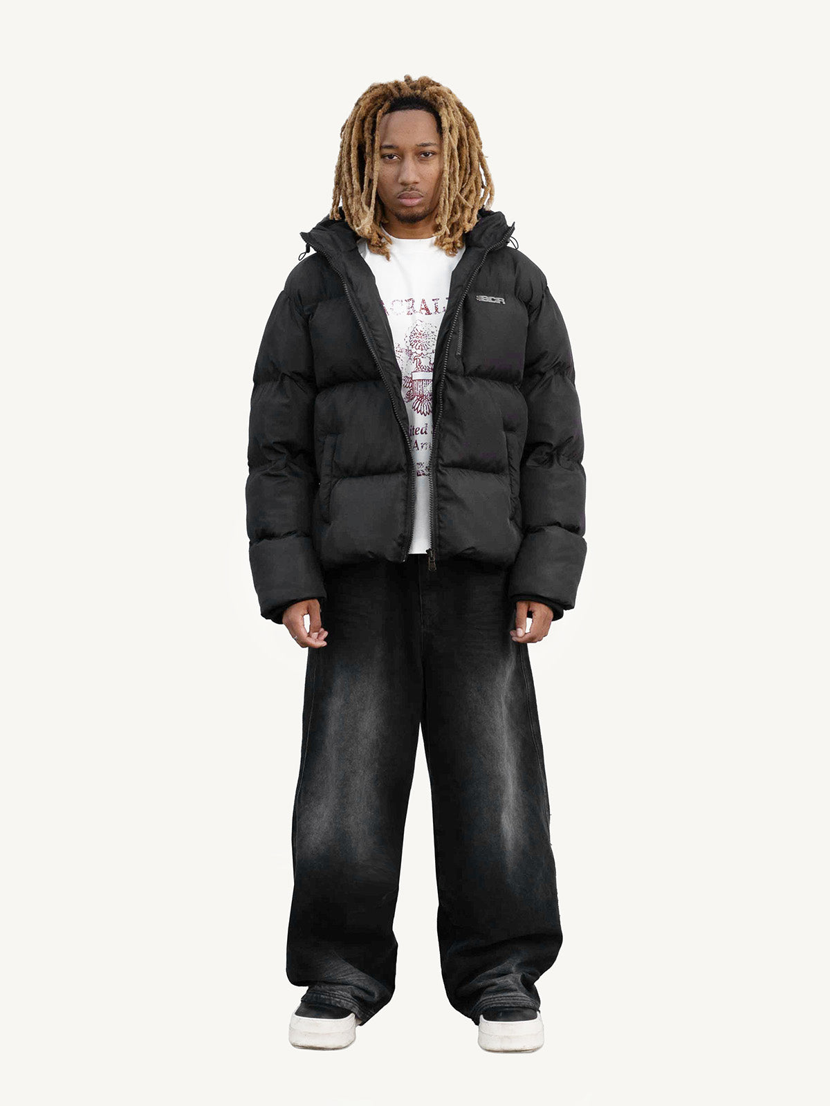 SCR PUFFER JACKET - BLACK