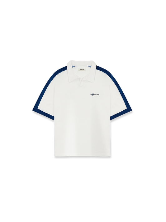 SPLIT FROTEE POLO SHIRT - OFFWHITE