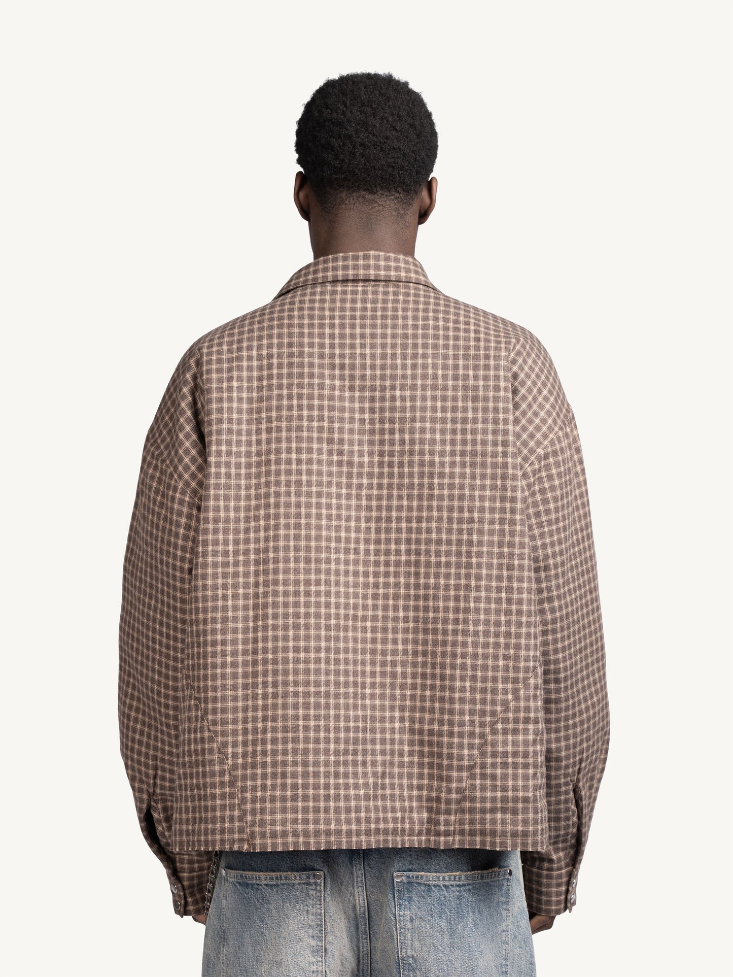 PADDED FLANNEL OVERSHIRT - BROWN